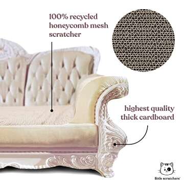 Little Scratchers Cat Scratcher Couch, Medium, Cardboard Cat Sofa with Scratcher, 100% Recycled
