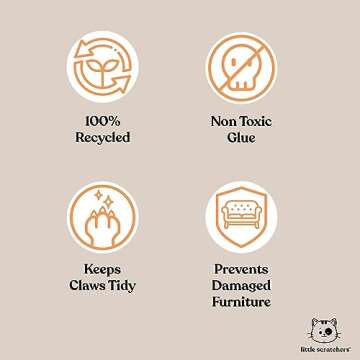 Little Scratchers Cat Scratcher Couch, Medium, Cardboard Cat Sofa with Scratcher, 100% Recycled