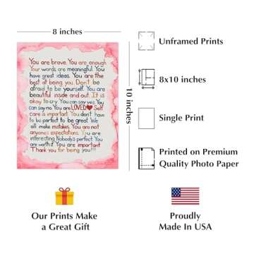 You Are Brave Inspirational Wall Art Print – Motivational Wall Decor for Home, Office, Bedroom, Cl...