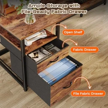 Stylish PRAISUN L Shaped Desk with USB and Power Outlets