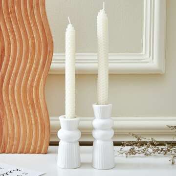 Knot Candle Holders Set - Modern Ceramic Decor