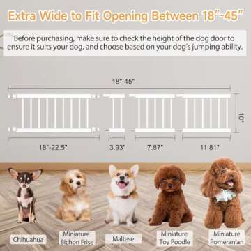 Dog Gate Indoor,18"-45" Adjustable Extra Wide Metal Short Dog Gate to Step Over, 10" Tall Small Pet ...
