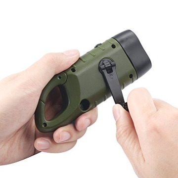 Simpeak Hand Crank Solar Flashlight - Emergency LED Torch