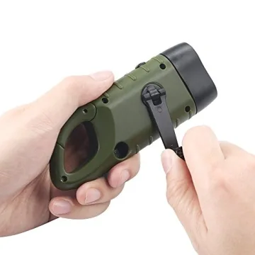 Simpeak Hand Crank Solar Flashlight - Emergency LED Torch