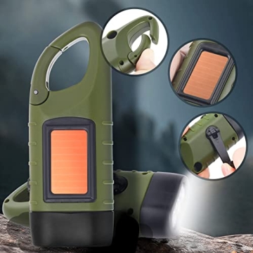 Simpeak Hand Crank Solar Flashlight - Emergency LED Torch