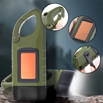 Simpeak Hand Crank Solar Flashlight - Emergency LED Torch