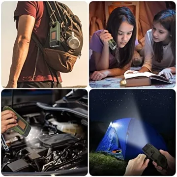 Simpeak Hand Crank Solar Flashlight - Emergency LED Torch