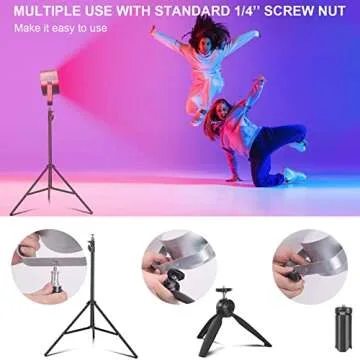 LUXCEO RGB LED Video Light, 10W Video Lighting with Remote Control, Dimmable Photography Light with Full Colors, Music Sync, 10 Scene Modes, Background Light for Photography, Video Shooting