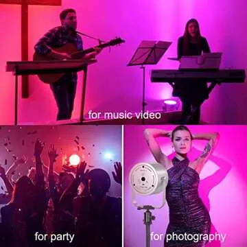 LUXCEO RGB LED Video Light, 10W Video Lighting with Remote Control, Dimmable Photography Light with Full Colors, Music Sync, 10 Scene Modes, Background Light for Photography, Video Shooting