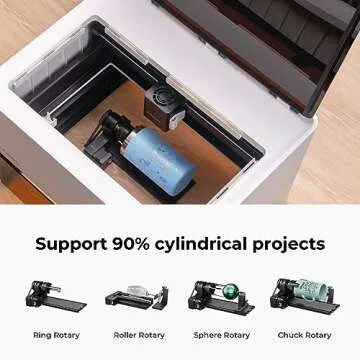 xTool M1 10W laser engraver with RA2Pro, 3-in-1 laser engraving, laser cutting, blade cutting, supports processing glass, spheres, cylindrical objects, etc., suitable for wood and metal, laser class I