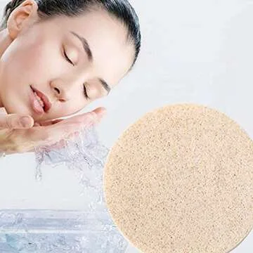 Facial Sponge Compressed,60 Pcs PVA Professional Makeup Removal Wash Round Face Sponges Spa Pads Exfoliating Cleansing for Women,Beige