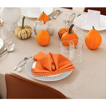 Ruvanti Cloth Napkins Set of 12 - 18x18 Inches, Soft & Durable Cotton Blend for Thanksgiving & Parti...