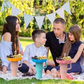 Snack Tray for Stanley Cup Accessories, Snack Bowl Snack Holder Snack Ring Compatible Stanley Quencher 40 oz Tumbler Cup with Handle, Extra Include Boot, Straw Cover, Leak Stopper, Reusable Silicone