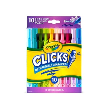 Crayola Clicks Retractable Markers - Vibrant 10ct Set