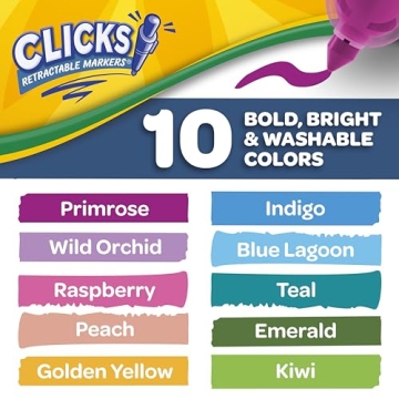 Crayola Clicks Retractable Markers - Vibrant 10ct Set