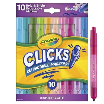 Crayola Clicks Retractable Markers - Vibrant 10ct Set