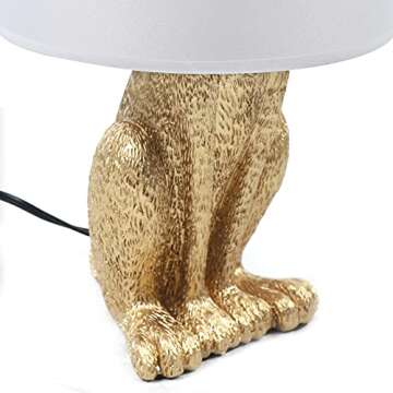 TFCFL Modern Golden Rabbit Table Lamp 110V with E26 Bulb Base Bedroom Bedside Lighting Fixtures for Living Room Dining Room Study Room Desk Lights (Bulb Not Included)