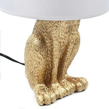TFCFL Modern Golden Rabbit Table Lamp 110V with E26 Bulb Base Bedroom Bedside Lighting Fixtures for Living Room Dining Room Study Room Desk Lights (Bulb Not Included)