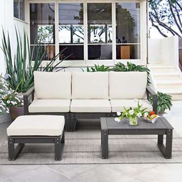 YOLENY 3-Piece Outdoor Patio Furniture Set for Stylish Comfort