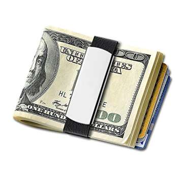GRAND BAND Deluxe Money Band, Stainless Steel, The Rubber Money Band, Minimalist Wallet (NO ENGRAVIN...