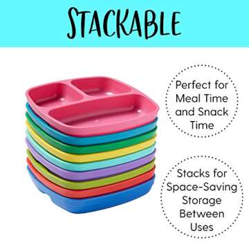 ECR4Kids My First Meal Pal Divided Plate Set - 3-Pack