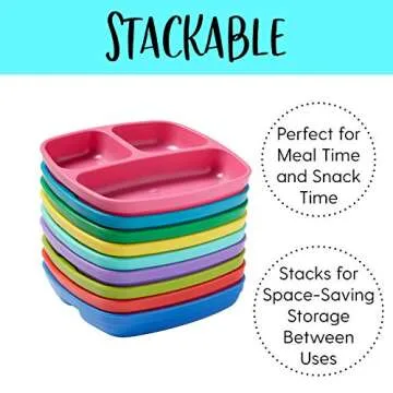ECR4Kids My First Meal Pal Divided Plate Set - 3-Pack