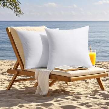 MIULEE Pack of 2 14x14 Outdoor Pillow Inserts, Outdoor Throw Pillows Water-Resistant Decorative Premium Square Pillow Stuffer Sham for Porch Swing Couch Sofa Cushion Patio Furniture