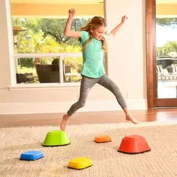 Playzone-fit Balance Stepping Stones Obstacle Course for Kids - Set of 5 Colorful Kids Stepping Stones in 2 Fun Sizes - Perfect Indoor & Outdoors Play Equipment for Children Ages 3+