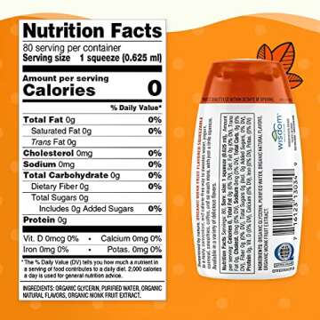 SweetLeaf Organic Monk Fruit Sweetener, Monk Fruit Extract, Sugar Free Monkfruit Sweetener, Keto Syr...