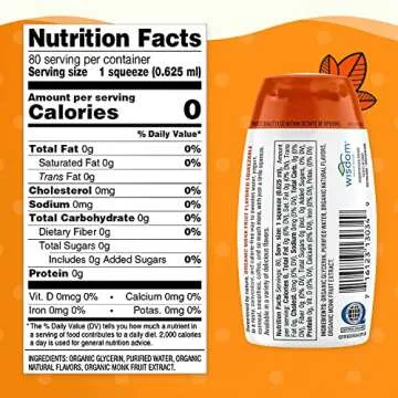 SweetLeaf Organic Monk Fruit Sweetener, Monk Fruit Extract, Sugar Free Monkfruit Sweetener, Keto Syr...