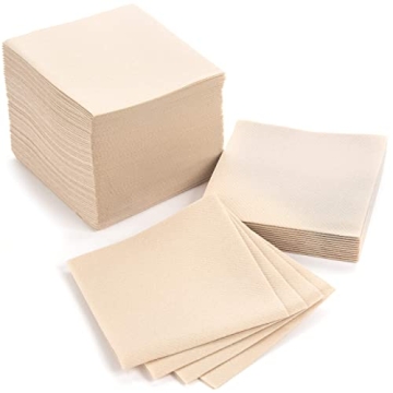 Luxury AH AMERICAN HOMESTEAD Linen-Like Cocktail Napkins - Premium, Absorbent, Reusable (Sand, 100 C...