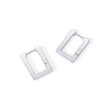 Stylish Minimalist Rectangle Hoop Earrings for Women