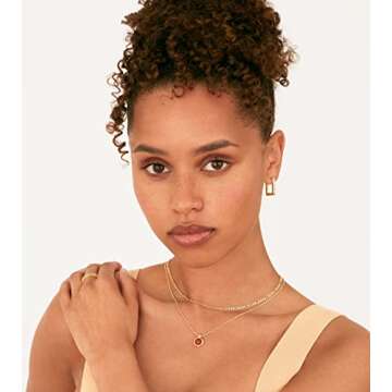 PAVOI Rhodium Plated 925 Sterling Silver Post Square Hoop Earrings | Geometric Rectangle Gold Hoop Earrings for Women