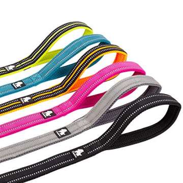 juxzh Reflective Dog Leash .Pet Leash for Medium to Large Dogs Outdoor Adventure and Training Gray