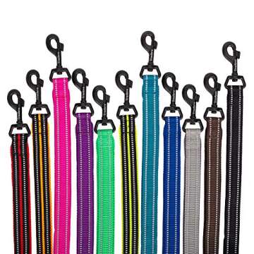 juxzh Reflective Dog Leash .Pet Leash for Medium to Large Dogs Outdoor Adventure and Training Gray