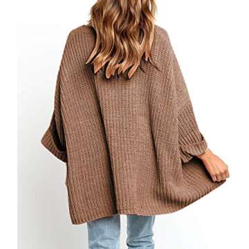 KIRUNDO Women’s Winter Long Knitted Sweater Dress Off Shoulder 3/4 Sleeves Oversized Loose Solid Color Pullover
