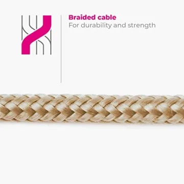 Eggtronic Wireless Charging Stone - Beautiful Wireless Charger, Qi Certified 10W High Speed Charger with Built-in Durable Braided Cable - Travertine