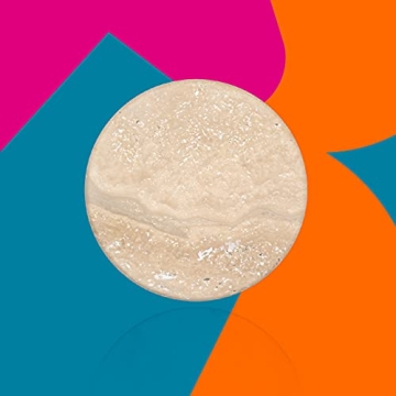 Eggtronic Wireless Charging Stone - Beautiful Wireless Charger, Qi Certified 10W High Speed Charger with Built-in Durable Braided Cable - Travertine