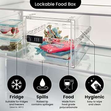 Lockabox One™ | Premium Lock Box | 10 Litre Combination Lock Box For Food, Medicine & Home Safety | External Size 12 x 8 x 6.6 inches (Crystal)
