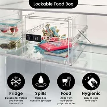 Lockabox One™ | Premium Lock Box | 10 Litre Combination Lock Box For Food, Medicine & Home Safety | External Size 12 x 8 x 6.6 inches (Crystal)
