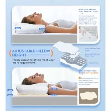 Osteo Cervical Pillow for Neck Pain Relief, Hollow Design Odorless Memory Foam Pillows with Cooling Case, Adjustable Orthopedic Bed Pillow for Sleeping, Support for Side Back Sleepers