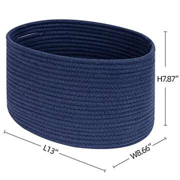CubesLand Navy Cotton Rope Baskets for Shelves Storage, Cube Shelf Closet Storage Baskets Bins Set 3, Long-lasting Skin-friendly Basket, Stylish Room Decor
