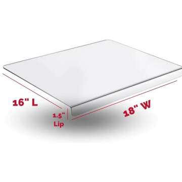 Jumbl Clear Acrylic Non-Slip Cutting Board with Counter Lip, Extra Large Size 16" x 18" for Countert...