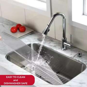 Jumbl Clear Acrylic Non-Slip Cutting Board with Counter Lip, Extra Large Size 16" x 18" for Countertop Protection, Kitchen Essential