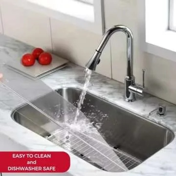 Jumbl Clear Acrylic Non-Slip Cutting Board with Counter Lip, Extra Large Size 16" x 18" for Countertop Protection, Kitchen Essential