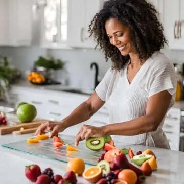 Jumbl Clear Acrylic Non-Slip Cutting Board with Counter Lip, Extra Large Size 16" x 18" for Countertop Protection, Kitchen Essential