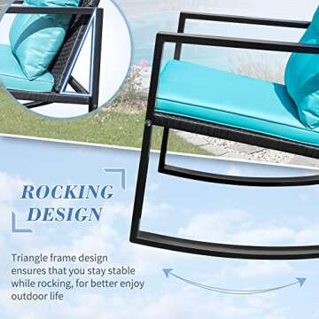 Flamaker Outdoor Rocking Wicker Bistro Set - 3 Pieces