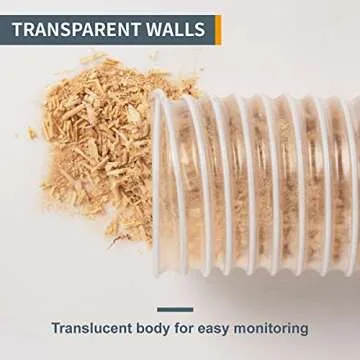 POWERTEC 4" x 10' Dust Collection Hose, 4 Inch Dust Collector Hose for Table Saw, Band Saw, Planer, Jointer, Woodworking and Wood Shop Dust Collection System (70111)