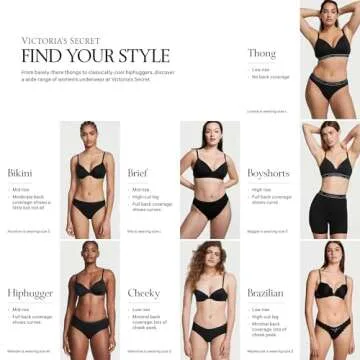 Victoria's Secret Women's Thong Underwear, Women's Panties, Very Sexy Collection Black (M)