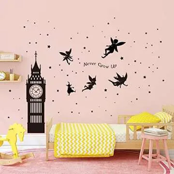 decalmile Black City Wall Decals for Kids' Rooms